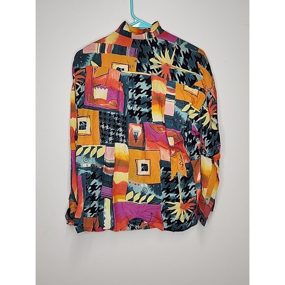 1980's Abstract Vintage The Limited Matching Outfit Skirt Button Down Shirt Bold - Picture 13 of 16